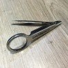 Pinza de acero en punta, con lupa, aprox. 15cm
